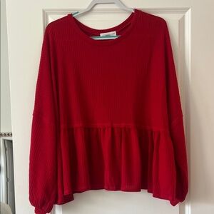 TALULAH Vibrant Red Blouse